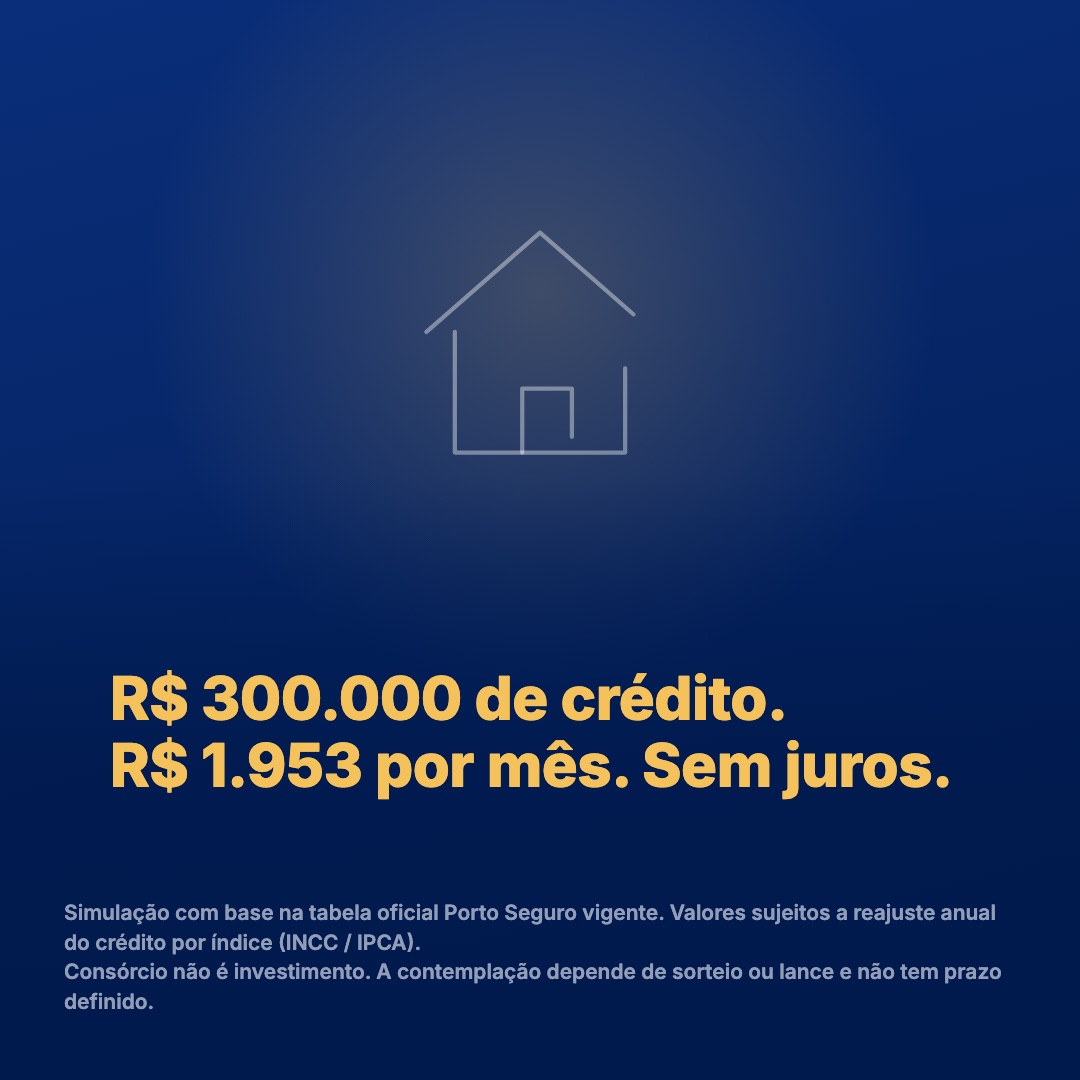 Conquista, sem juros — carta de R$ 300 mil